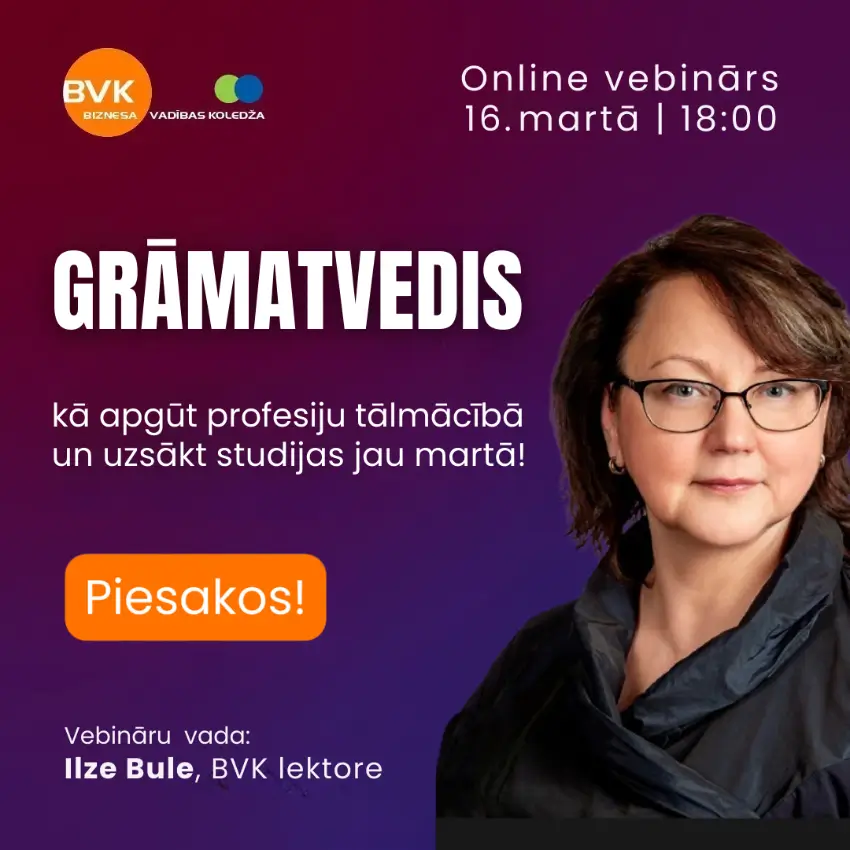Online vebinārs - Profesija grāmatvedis. Kā to apgūt tālmācībā? Profesija grāmatvedis. Kā to apgūt tālmācībā?