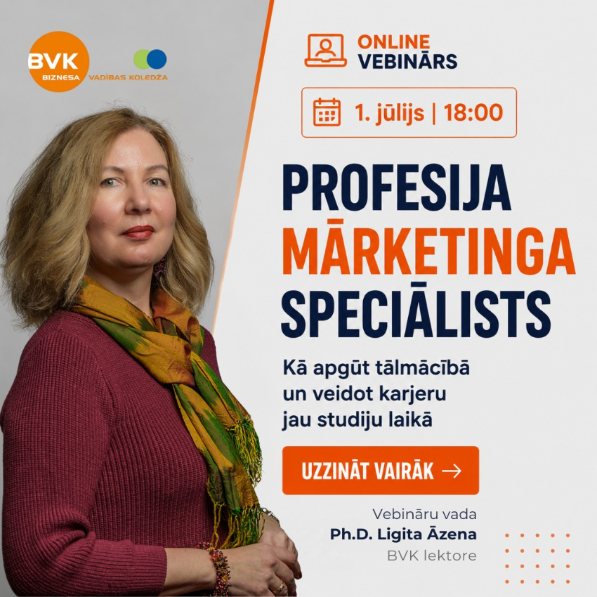 Mārketibga vebinārs - Mārketinga speciālists - Kā apgūt profesiju tālmācībā? Mārketinga speciālists - Kā apgūt profesiju tālmācībā?